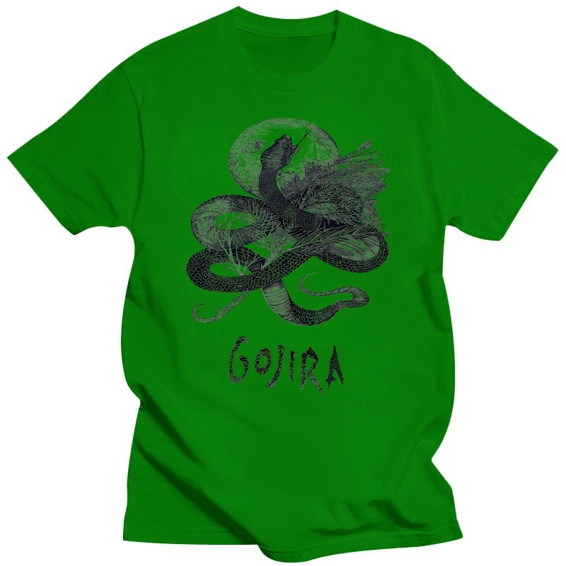 Fashionable And Versatile Short-Sleeved Band Gojira Serpent Moon T Shirt - Image 4